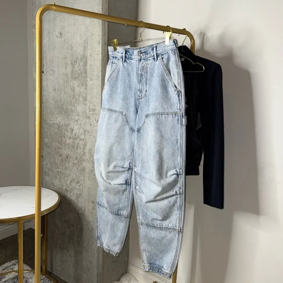 Alexander Wang Double Front Carpenter Jeans in Pebble Bleach